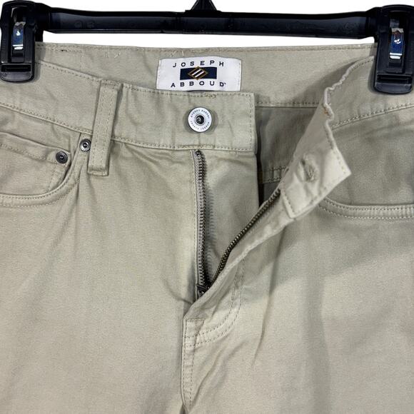 Joseph Abboud Mens SZ 30x32 Sateen Twill Pants Classic Fit Stretch Zip-Fly Beige - Picture 3 of 11